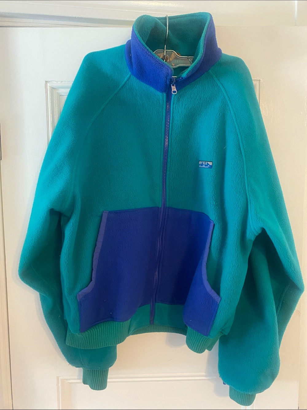Eddie Bauer Teal and Royal Blue Fleece Jacket